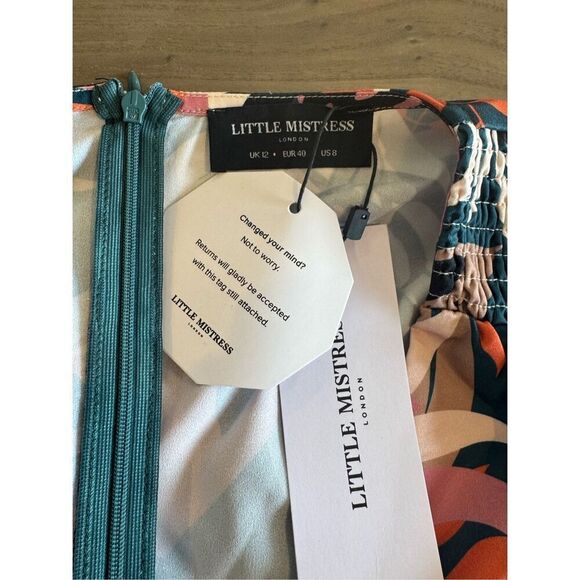 NWT Little Mistress Jocelyn Multi Print Long Sleeve Midi Dress Size 8 - Picture 6 of 6